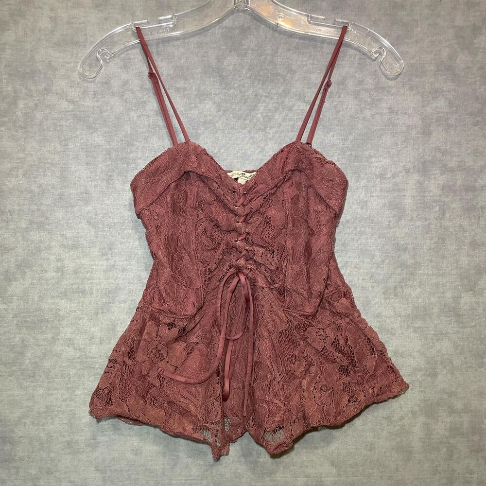 Express Women's Pink and Burgundy Vest